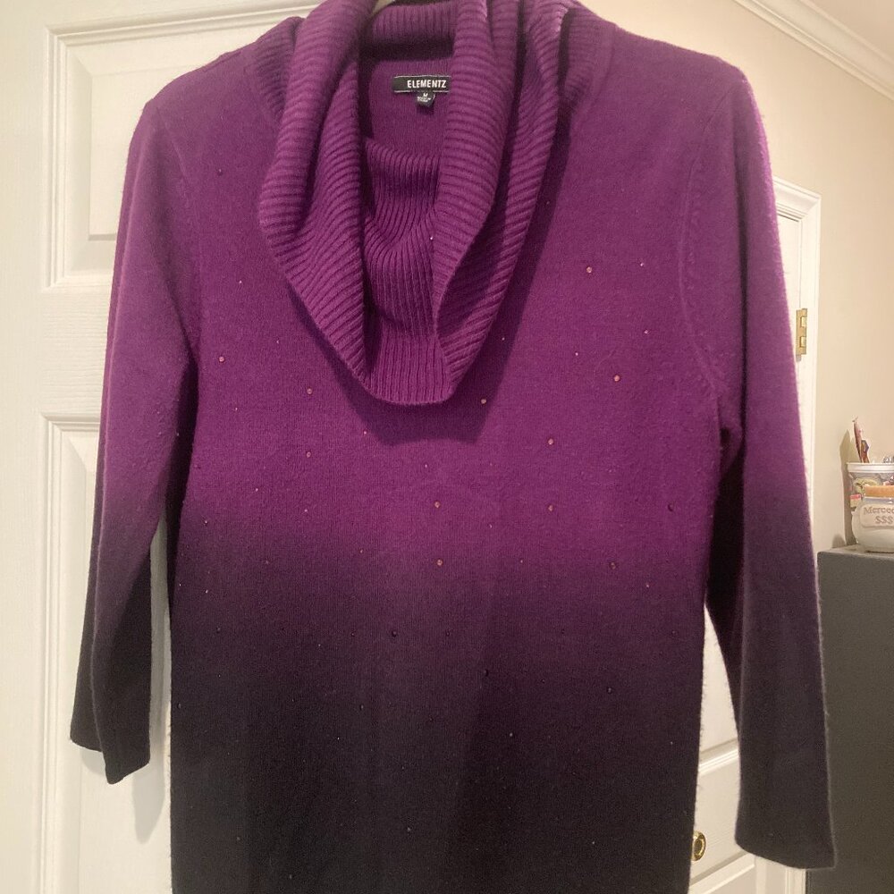 Elementz Purple/Black sweater, size Medium